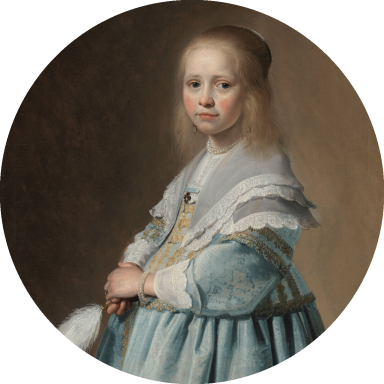 Muurcirkel Portret van een meisje in het blauw - Johannes Verspronck
